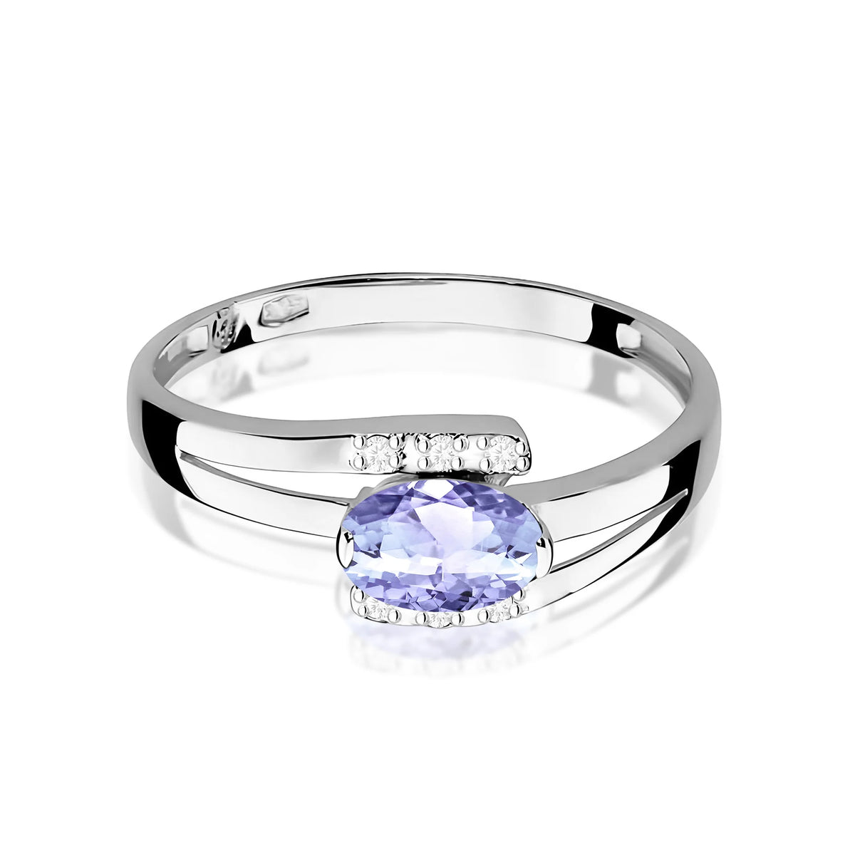 Bague en or blanc avec 0,40 ct de tanzanite et 0,052 ct de diamants