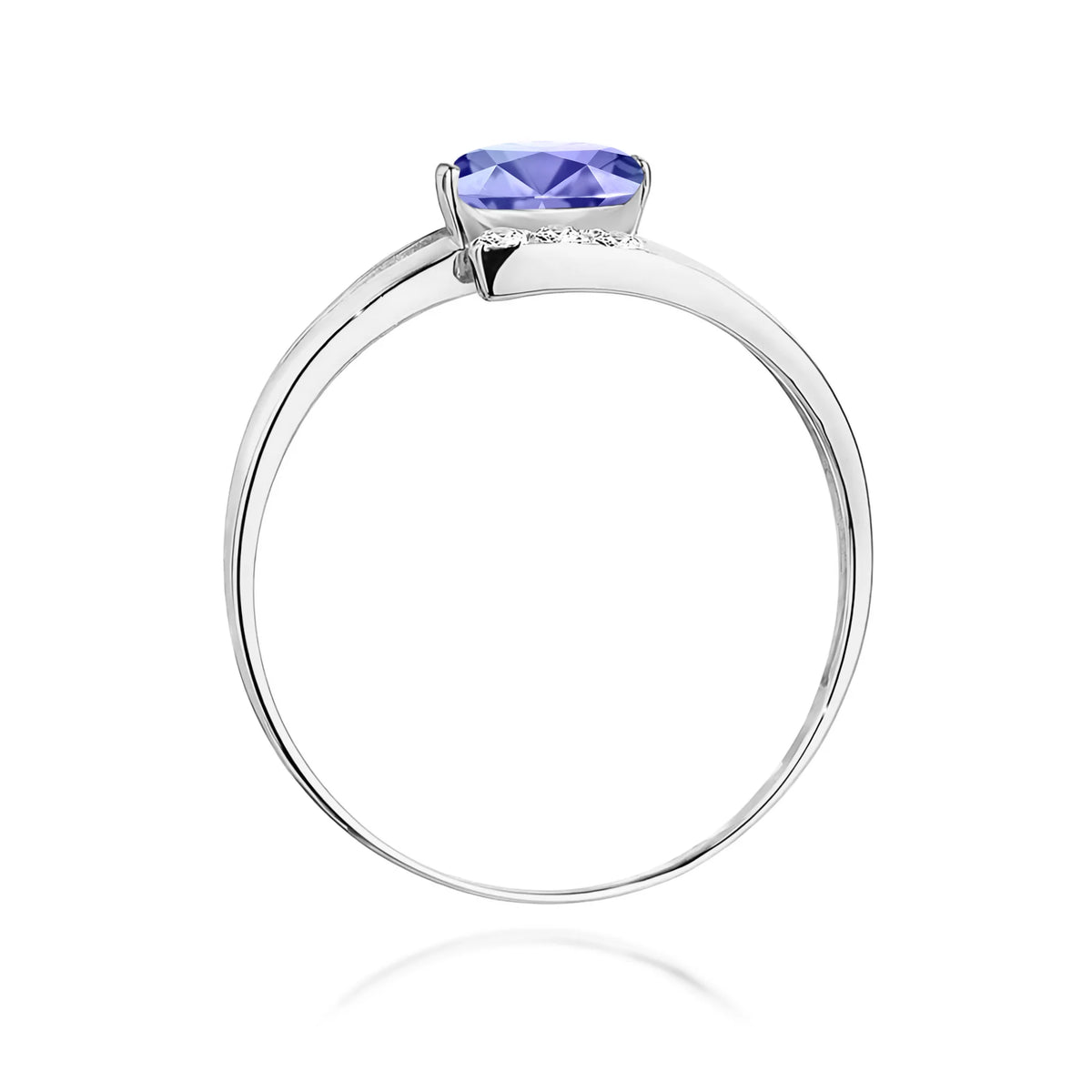 Bague en or blanc avec 0,40 ct de tanzanite et 0,052 ct de diamants