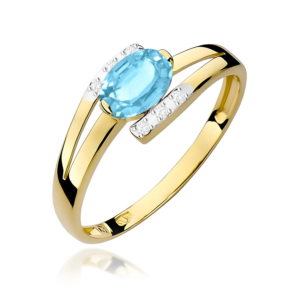 Bague en or avec topaze de 0,50 ct et diamants de 0,052 ct