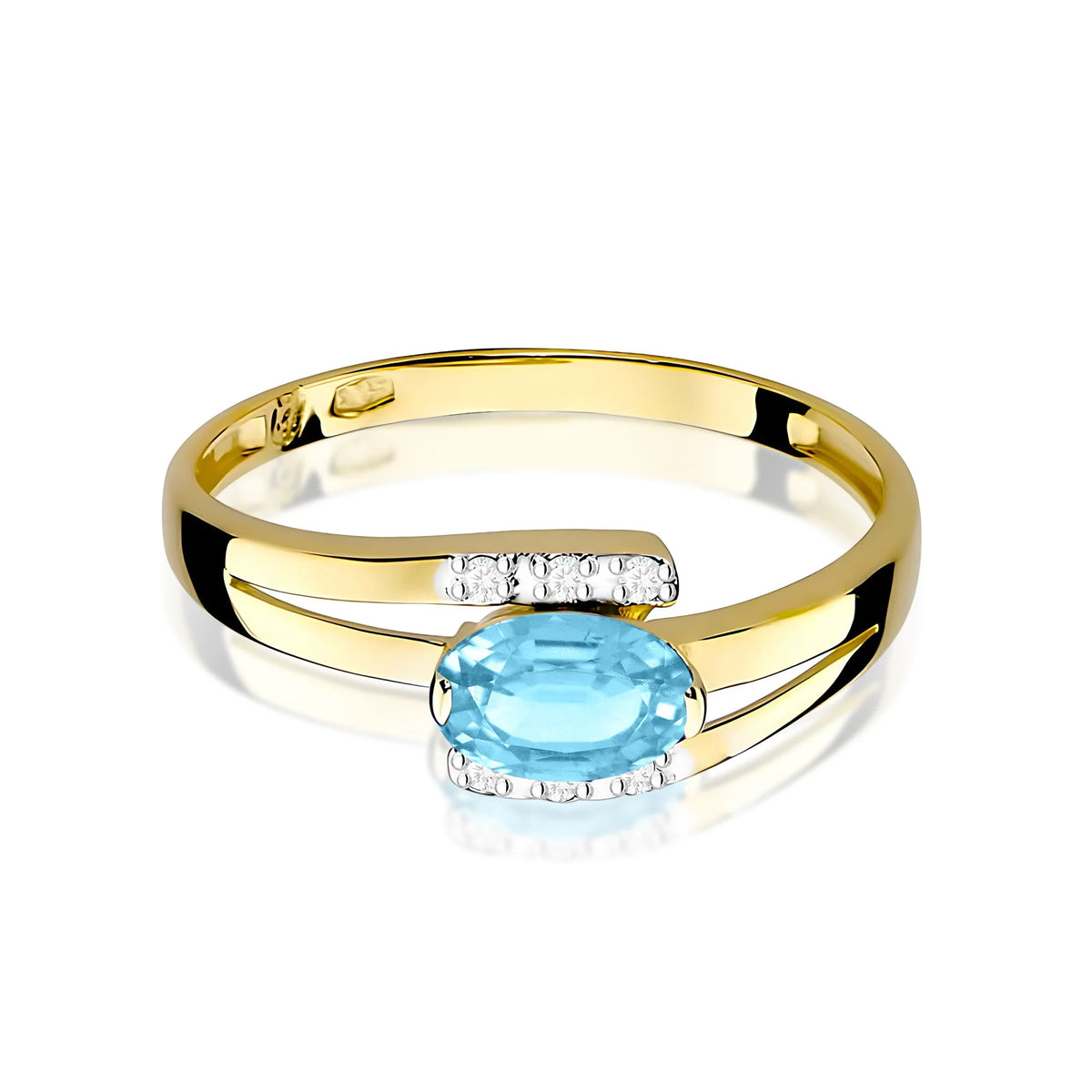 Bague en or avec topaze de 0,50 ct et diamants de 0,052 ct