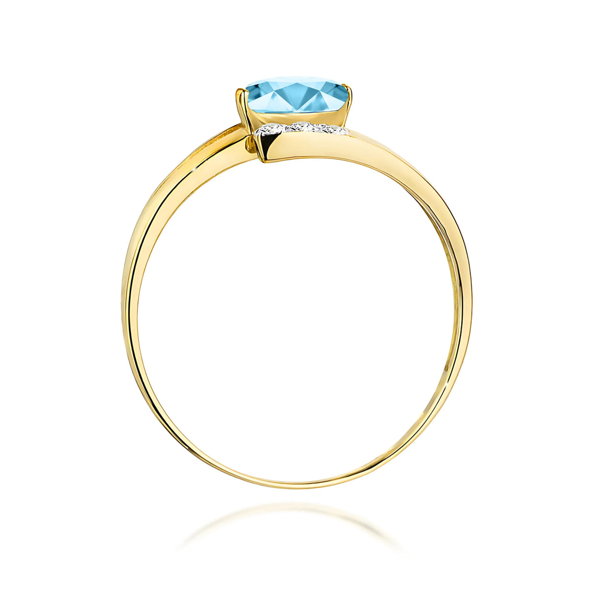 Bague en or avec topaze de 0,50 ct et diamants de 0,052 ct