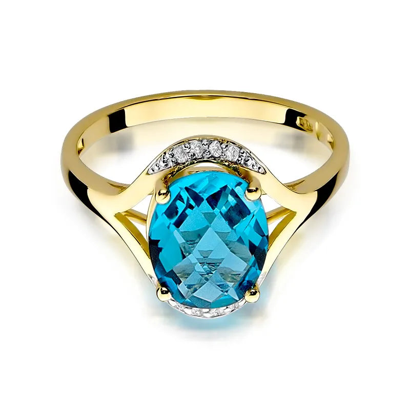 zlatý prsten s topazem 3,00 ct a diamanty 0,04 ct w0150-tob-01