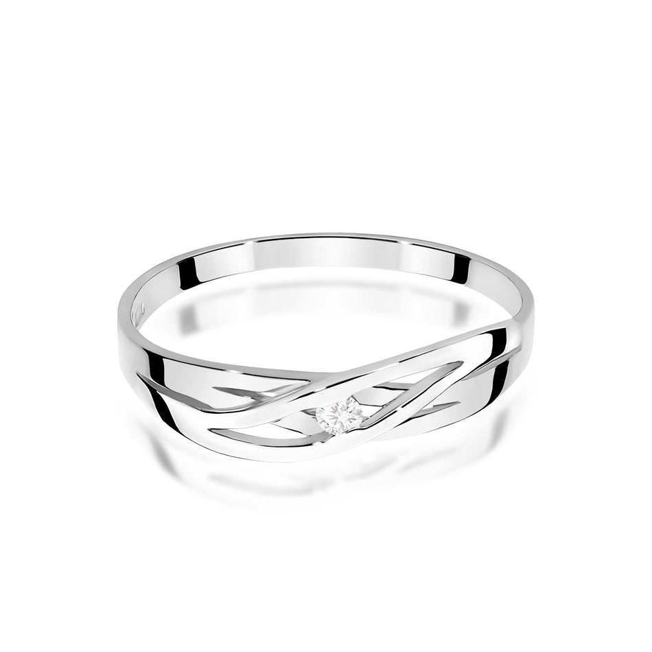 Bague en or blanc avec diamant de 0,04 ct
