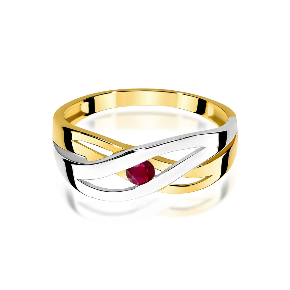 Goldring mit 0,15 ct Rubin