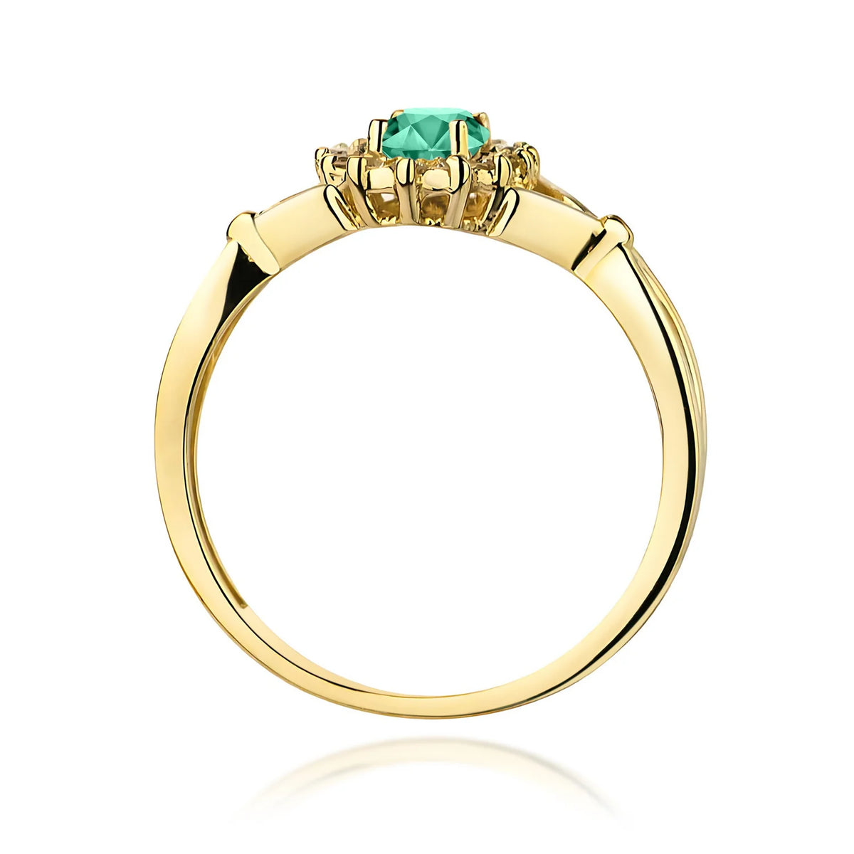 Bague en or avec émeraude de 0,40 ct et diamants de 0,12 ct
