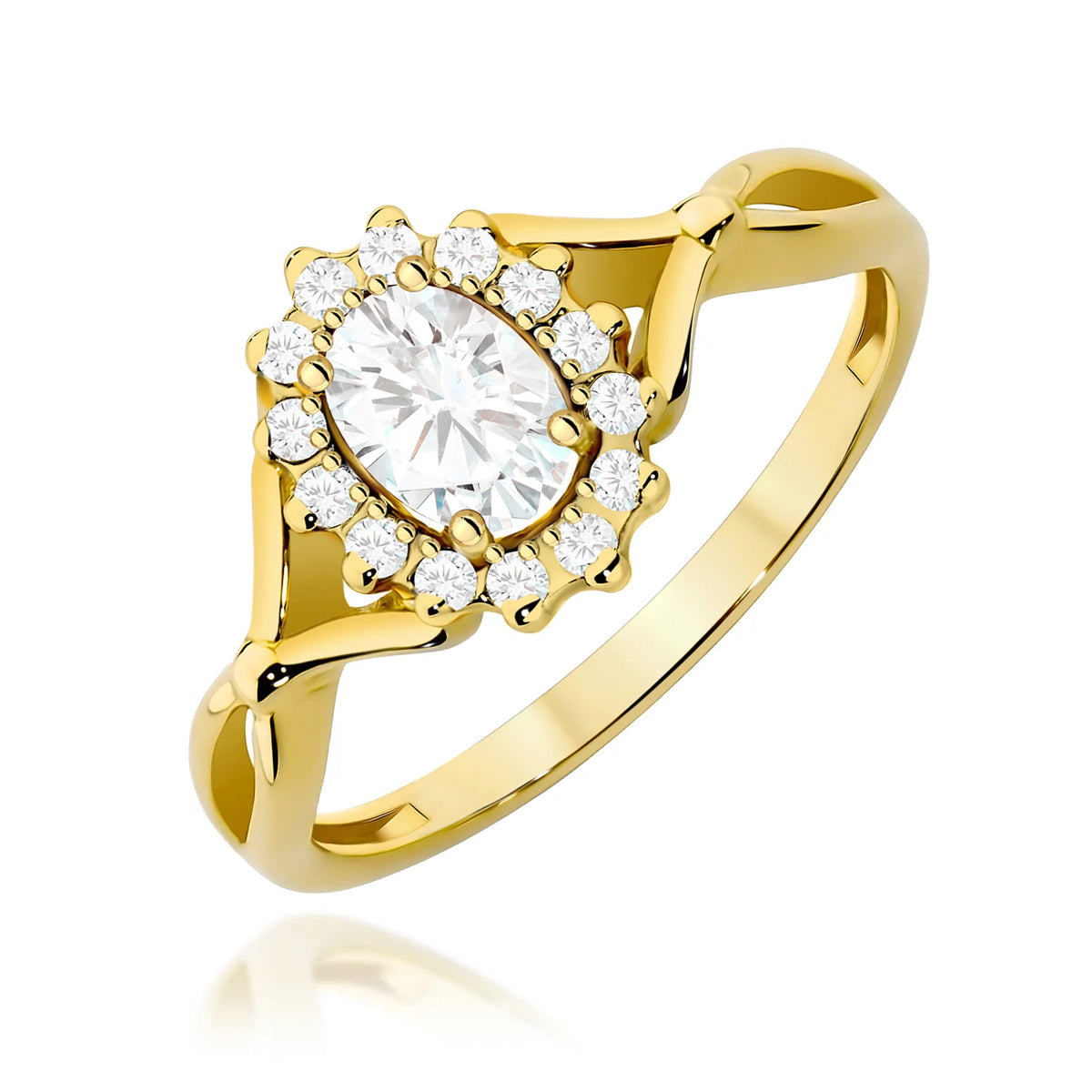 Bague en or avec diamants de laboratoire de 0,40 ct et 0,12 ct