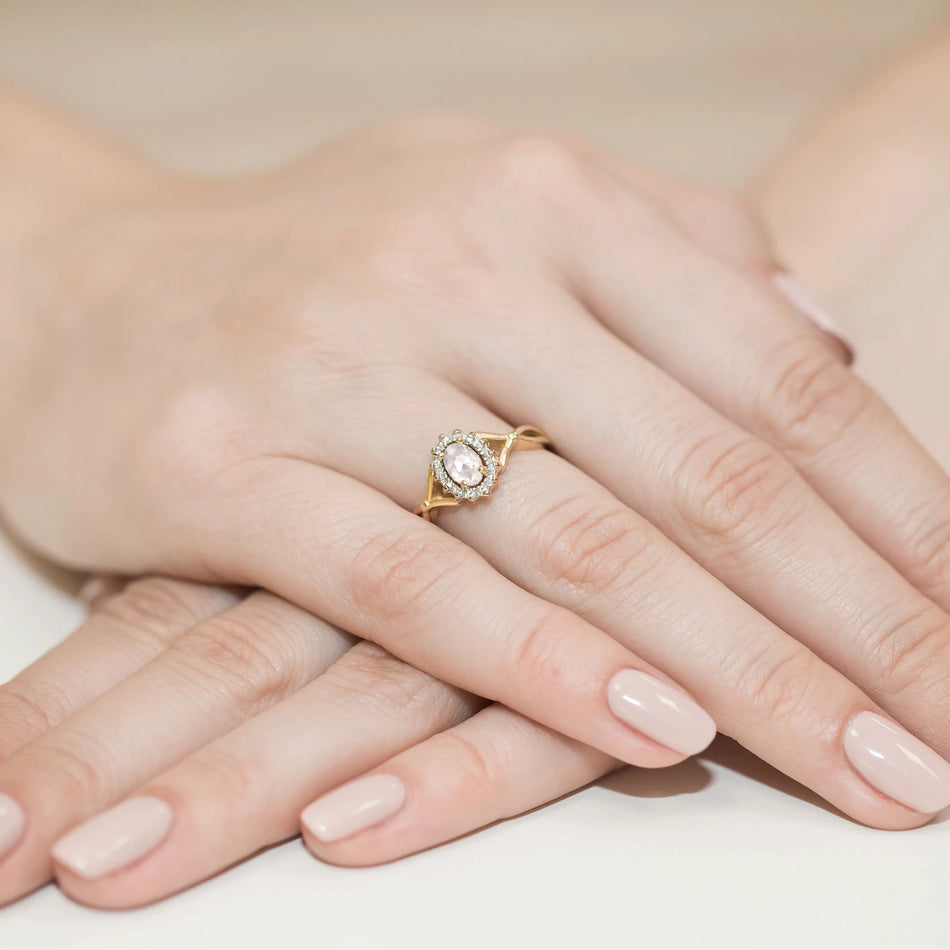 Bague en or avec diamants de laboratoire de 0,40 ct et 0,12 ct