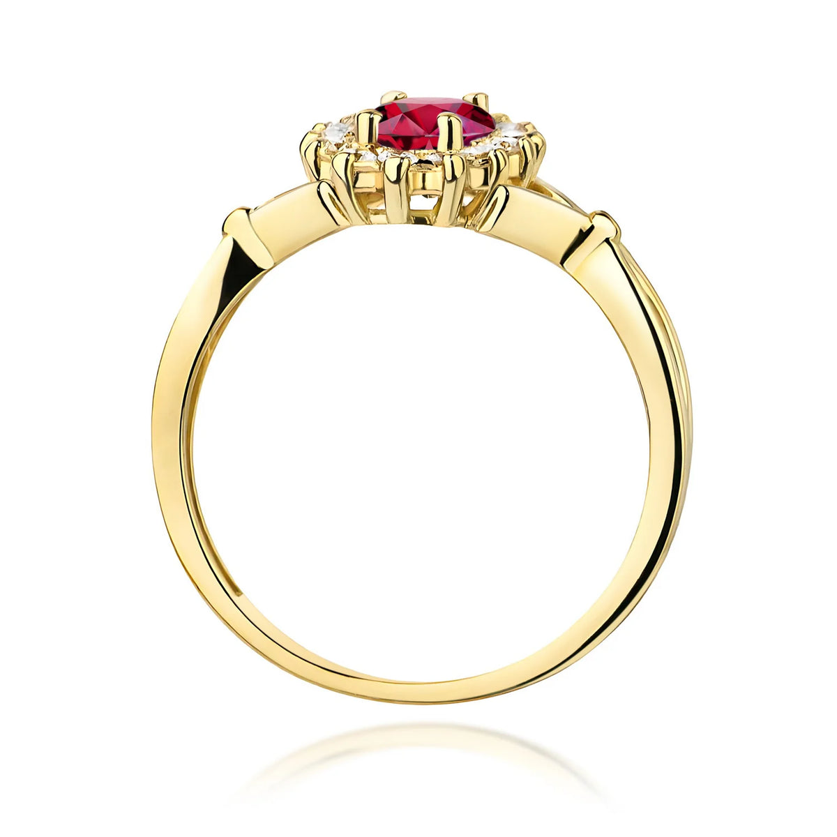 Gold Ring with 1.00ct Ruby and 0.28ct Diamonds