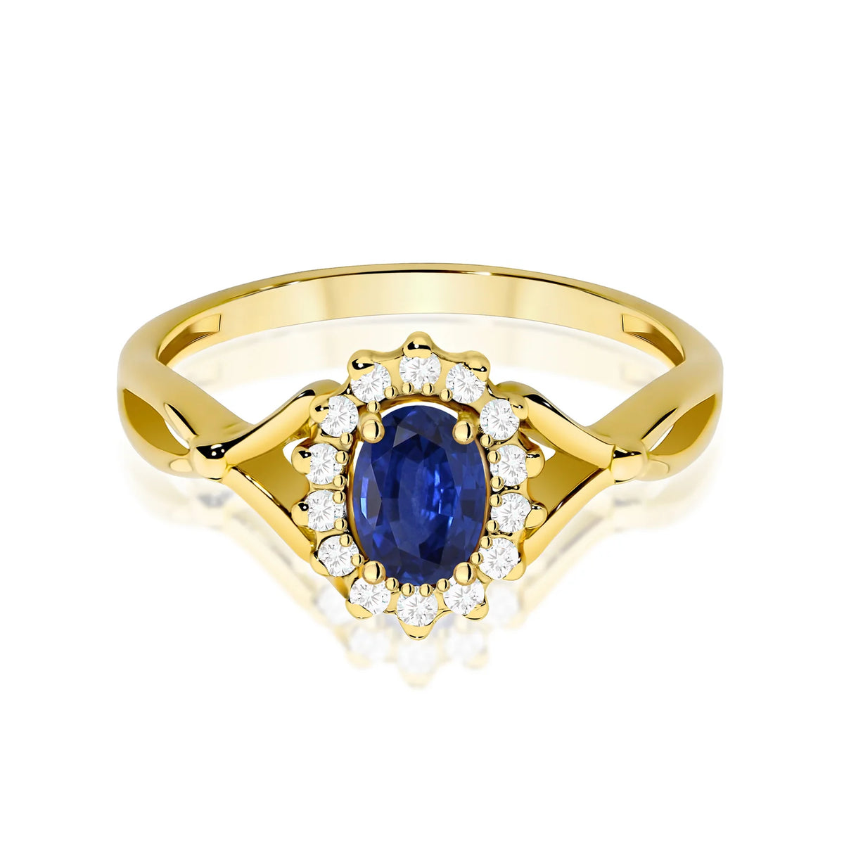 Gold Ring with 0.70ct Sapphire and 0.12ct Diamonds