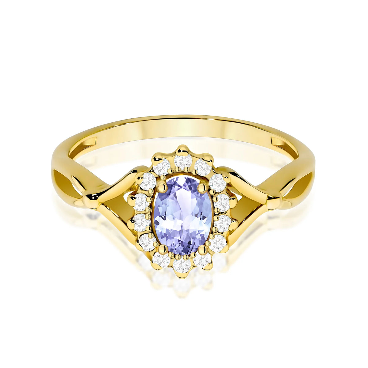 Bague en or avec 0,40 ct de tanzanite et 0,12 ct de diamants