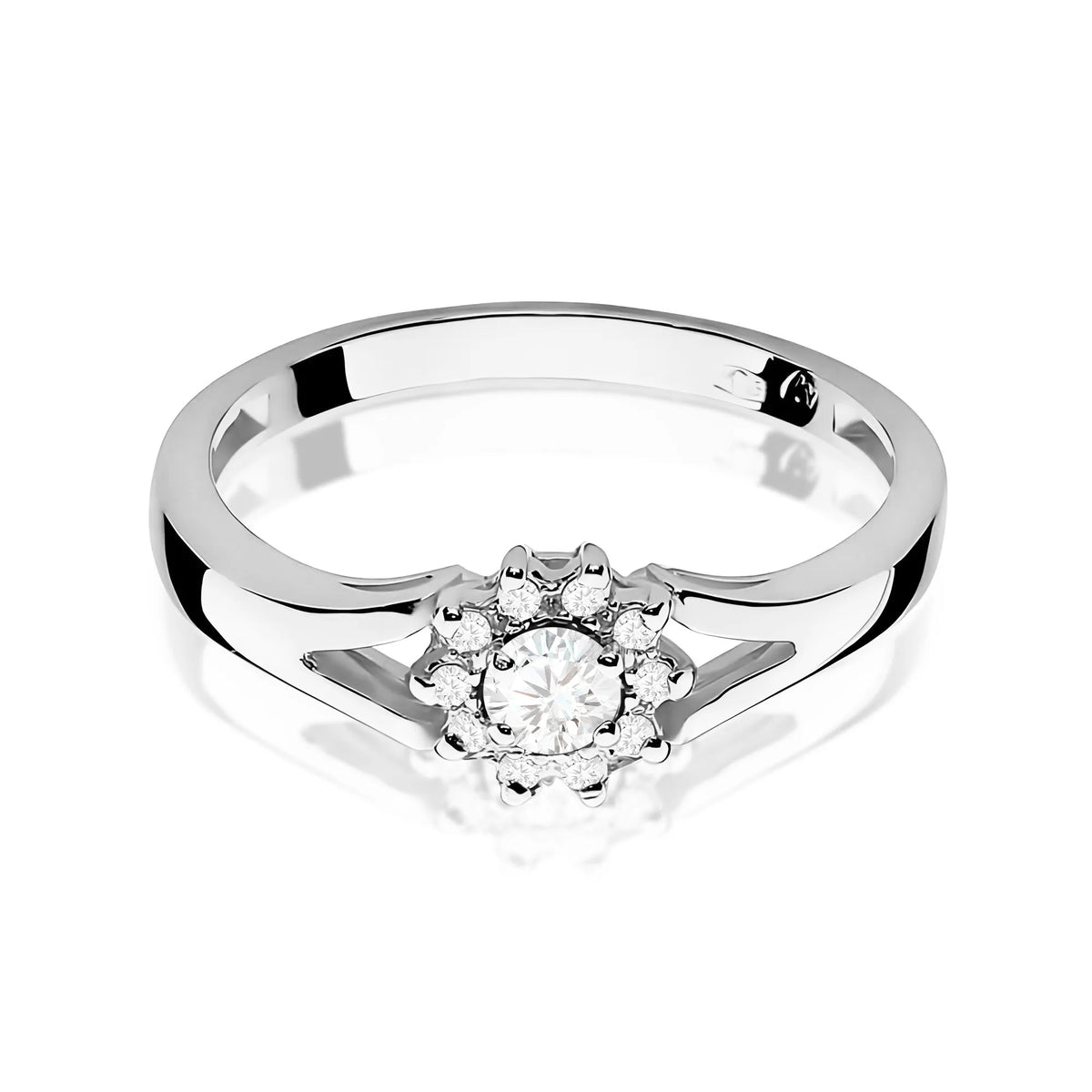 Diamond Engagement Ring in 585 White Gold