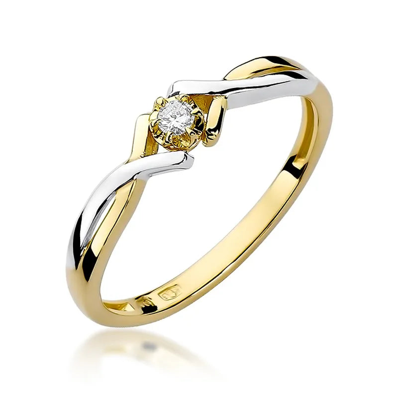 zlatý prsteň s diamantom 0,04 ct w0190-diw-01