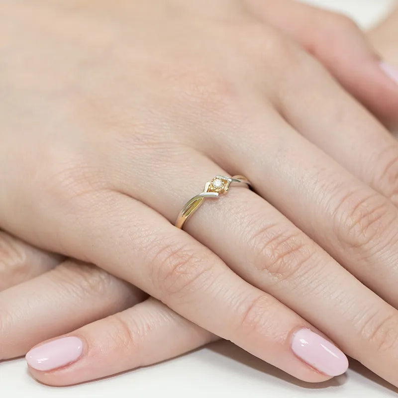 zlatý prsteň s diamantom 0,04 ct w0190-diw-01