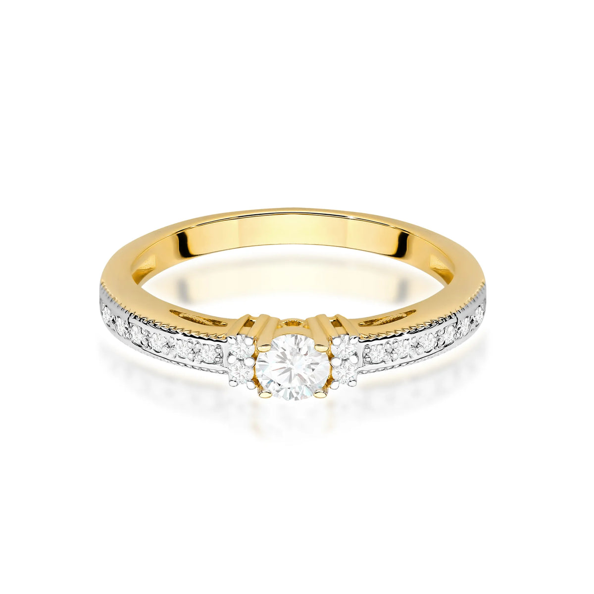 zlatý prsten s diamanty 0,13 ct a 0,104 ct w0201-diw-01