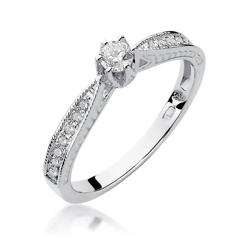 Diamond Engagement Ring in 585 White Gold