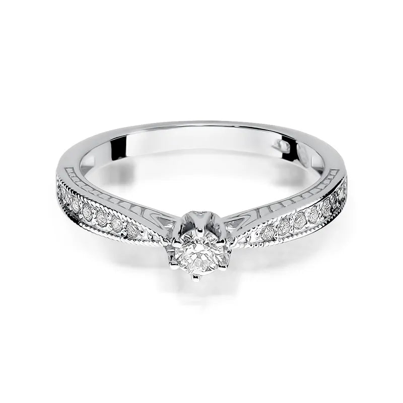 Diamond Engagement Ring in 585 White Gold
