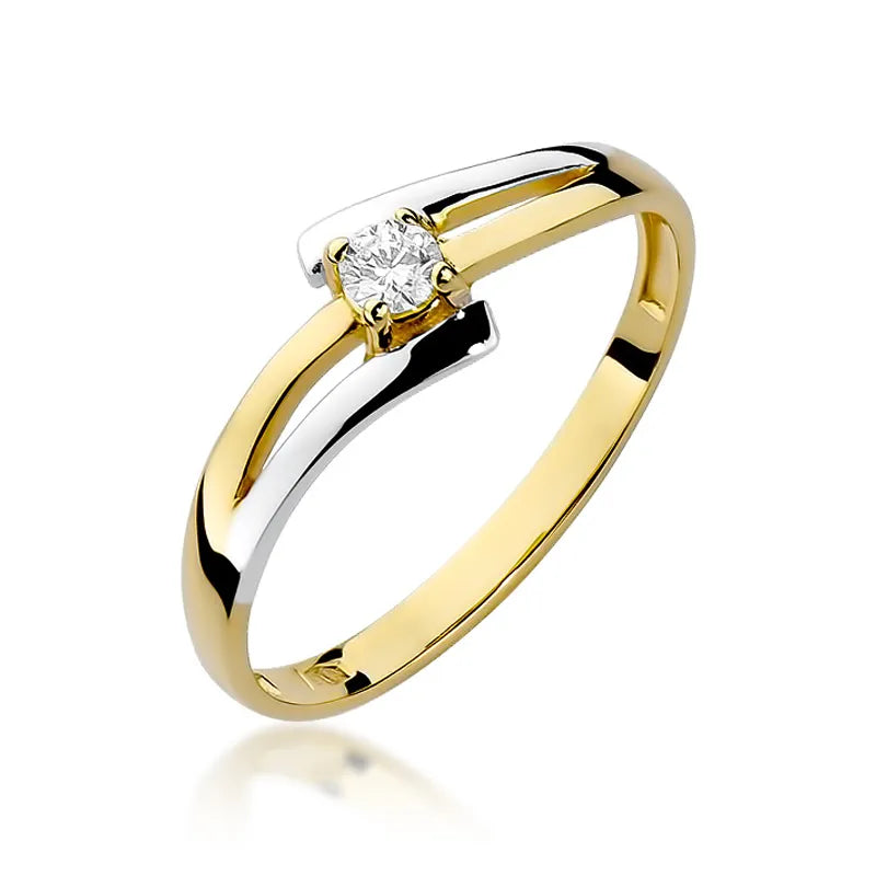 zlatý prsten s diamantem 0,10 ct w0210-diw-02