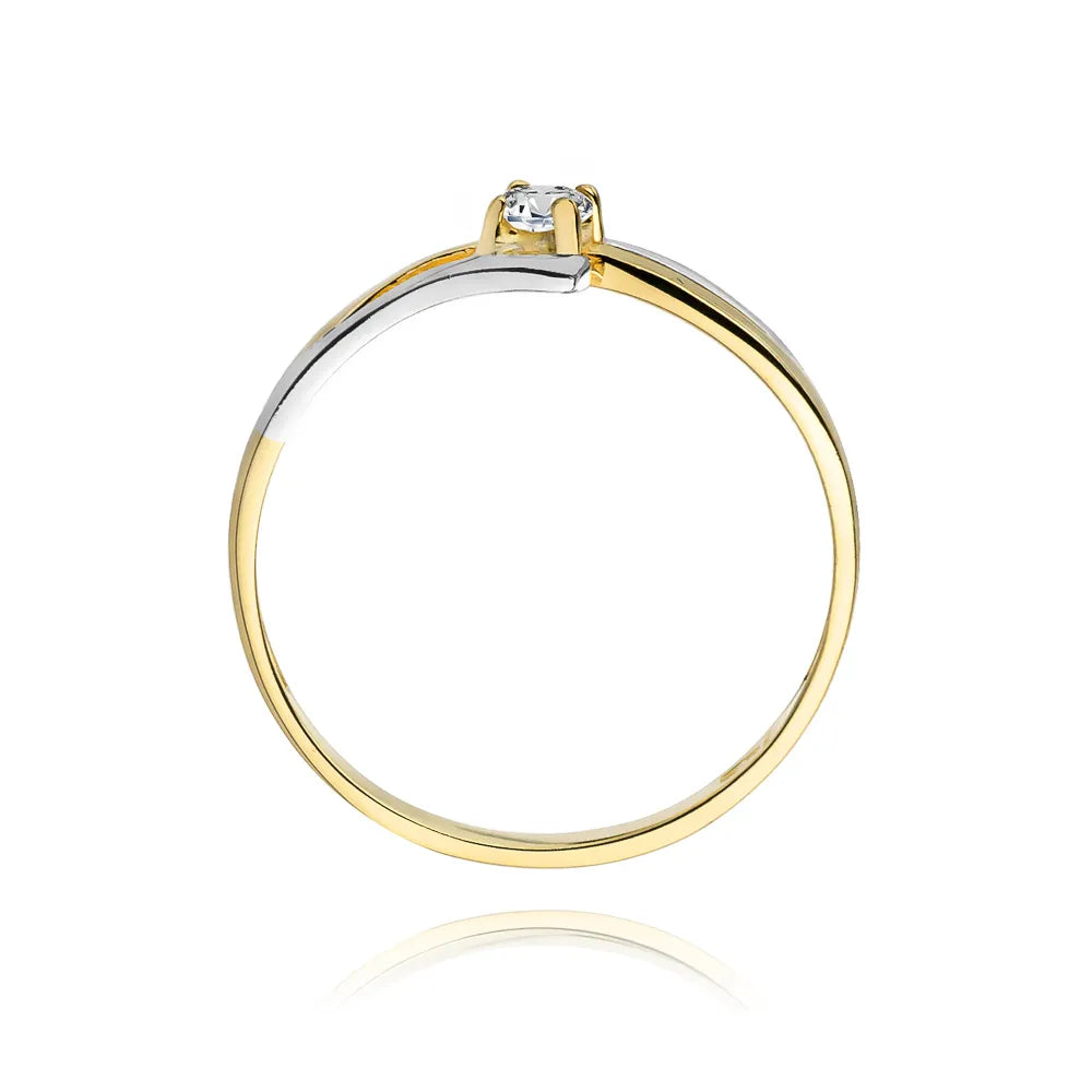 zlatý prsten s diamantem 0,10 ct w0210-diw-02