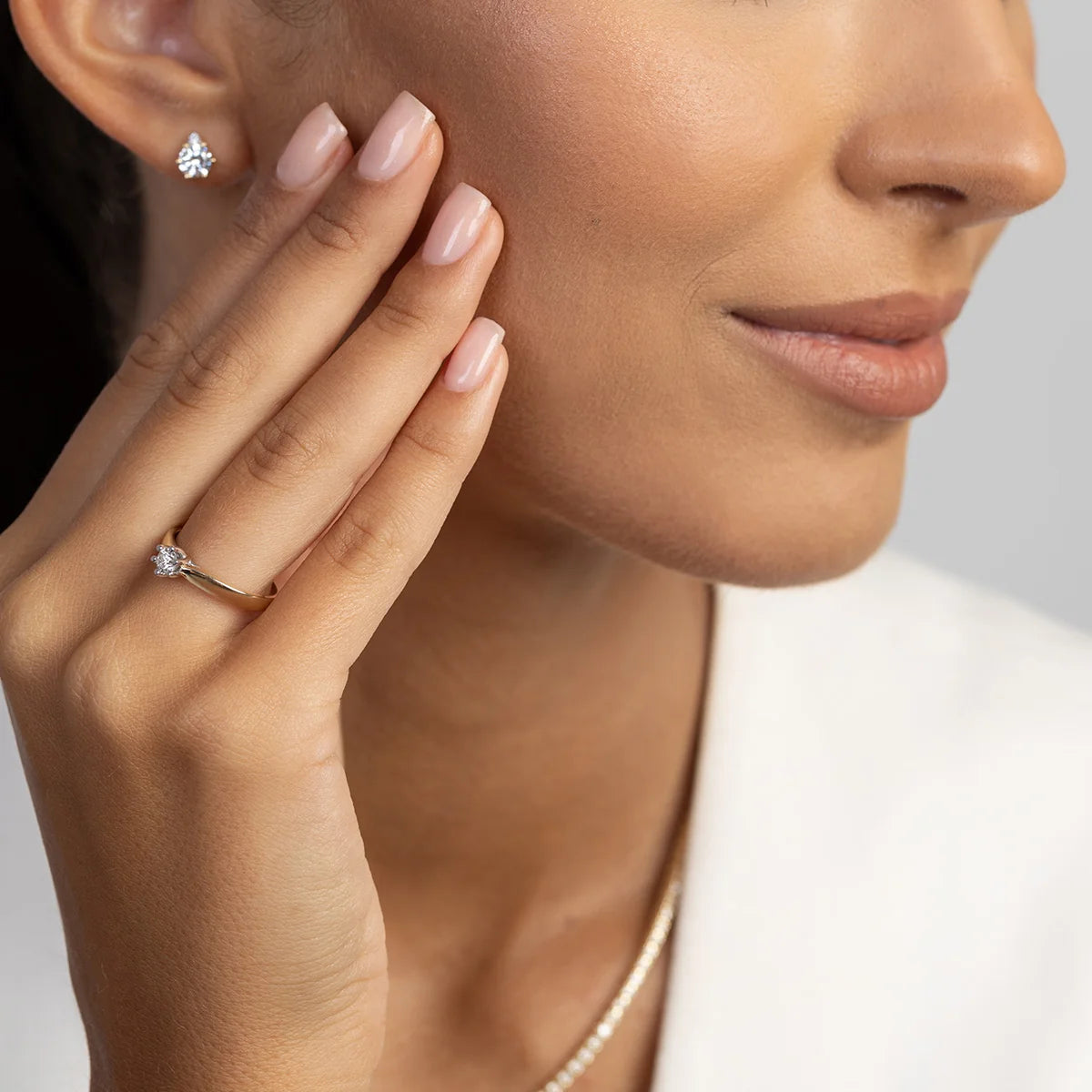 Bague en or avec diamant de laboratoire 0,30 ct