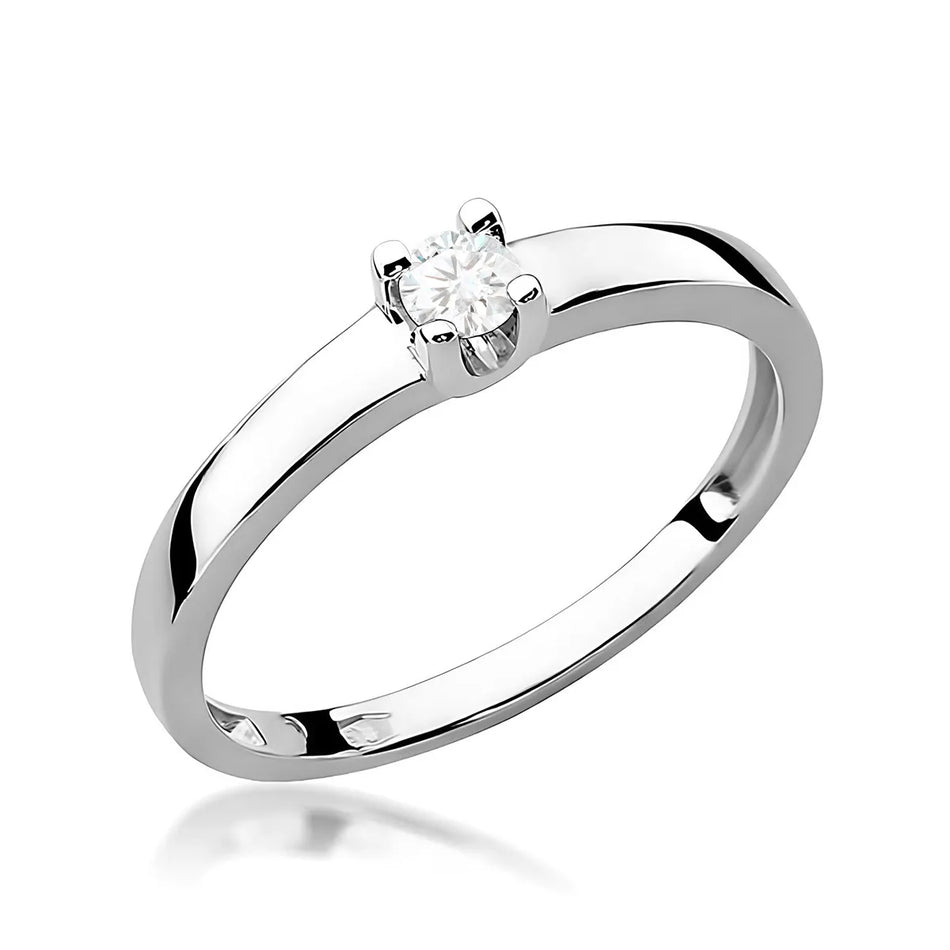 Zásnubní prsten s diamantem v 585 bílém zlatě