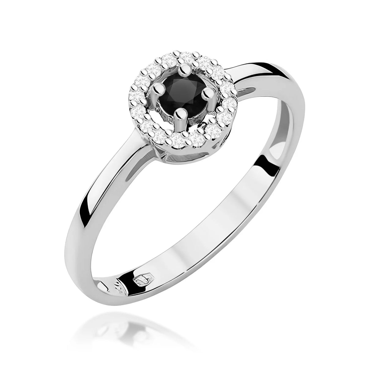 White Gold Ring with 0.12ct and 0.08ct Diamonds
