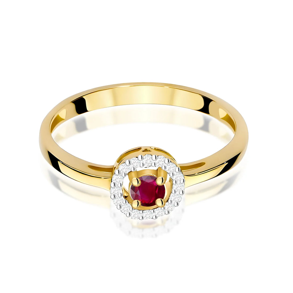 Bague en or avec rubis de 0,15 ct et diamants de 0,08 ct