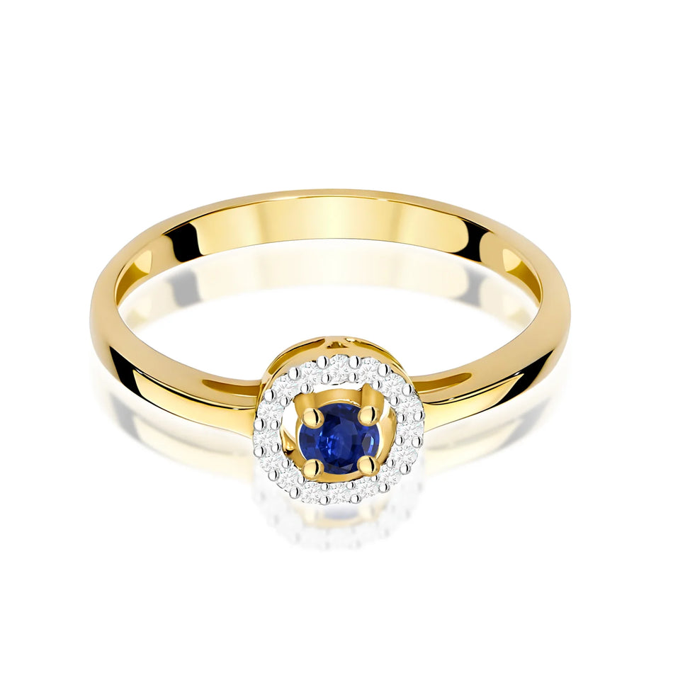 Bague en or avec saphir de 0,15 ct et diamants de 0,08 ct