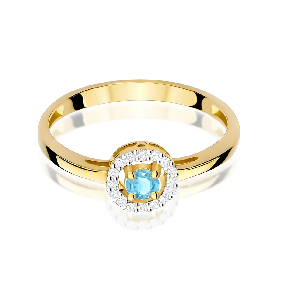 Bague en or avec topaze de 0,15 ct et diamants de 0,08 ct