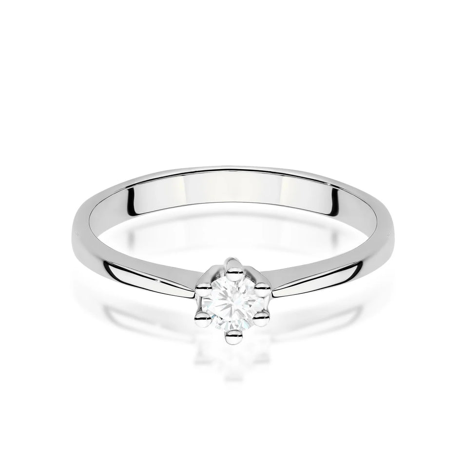 Bague en or blanc avec diamant de 0,20 ct