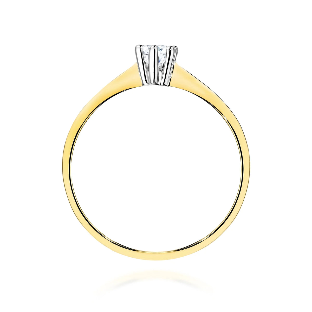 Prsteň zo žltého zlata s okrúhlym lab-grown diamantom 0,15 ct