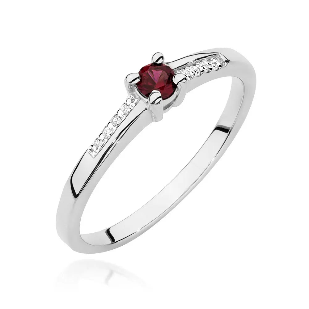 zlatý prsteň s 0,15 ct rubínom a 0,04 ct diamantmi w0258-rur-01