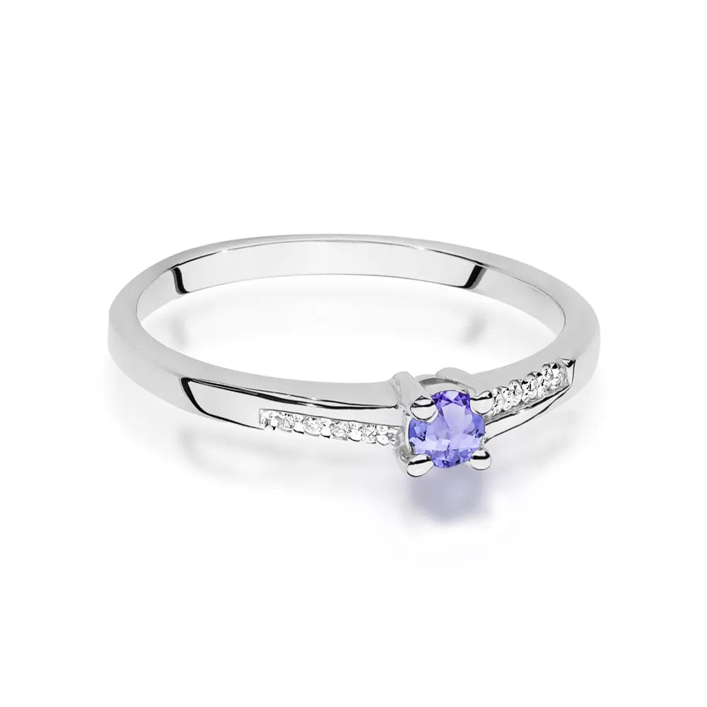 zlatý prsteň s 0,15 ct tanzanitom a 0,04 ct diamantmi w0258-tap-01