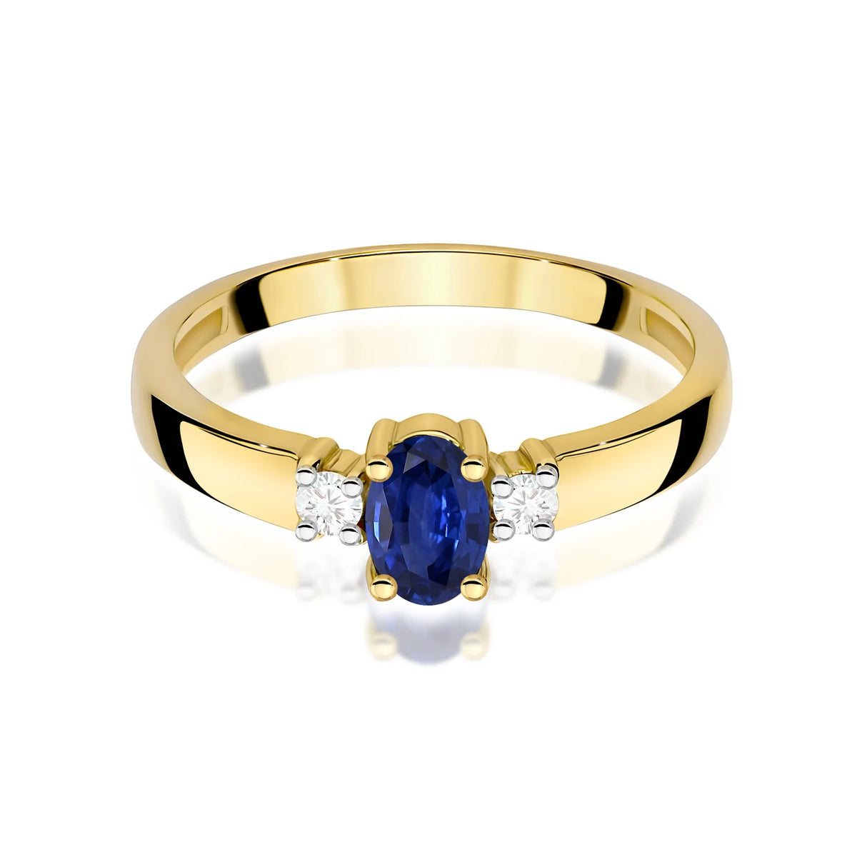 Gold Ring with 0.70ct Sapphire and 0.08ct Diamonds