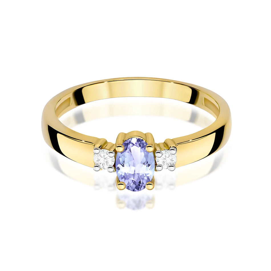 Bague en or avec 0,40 ct de tanzanite et 0,08 ct de diamants