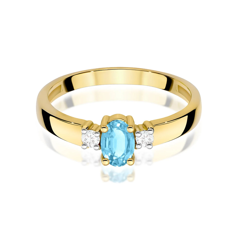 Bague en or avec topaze de 0,50 ct et diamants de 0,08 ct