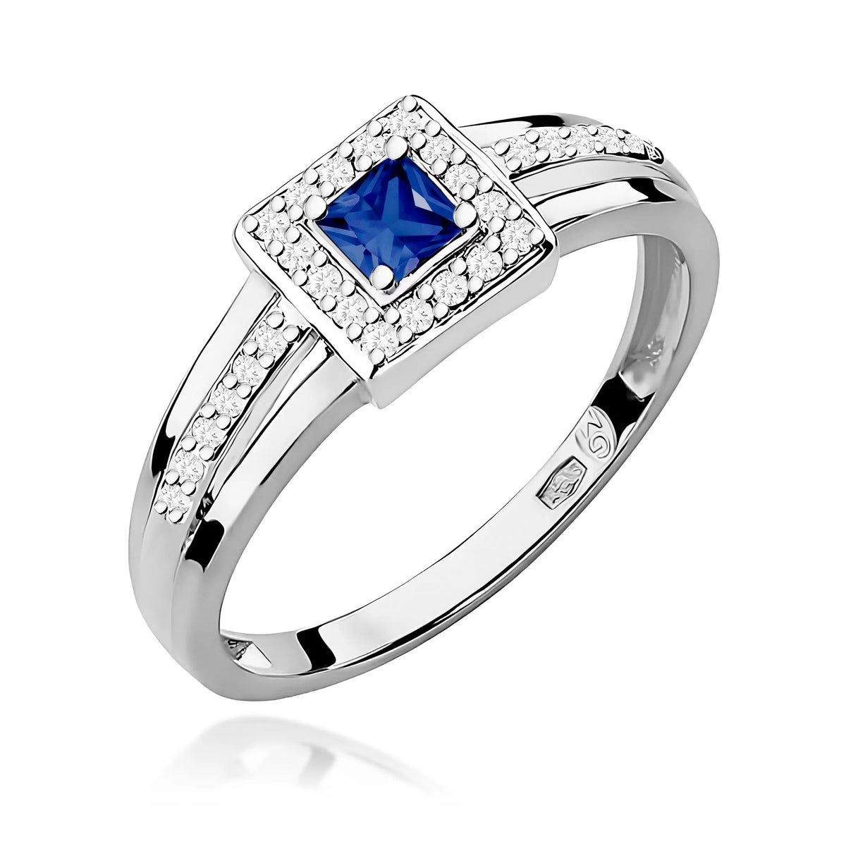 zlatý prsteň s 0,20 ct zafírom a 0,14 ct diamantmi w0271-sab-01