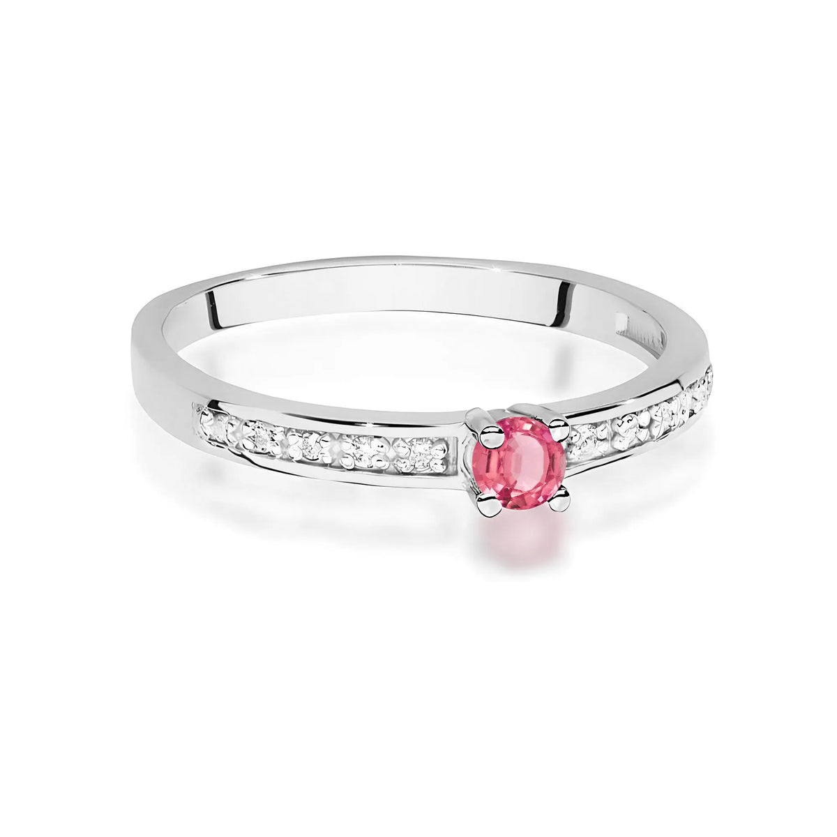 zlatý prsteň s 0,15 ct ružovým topásom a 0,05 ct diamantmi w0288-top-01