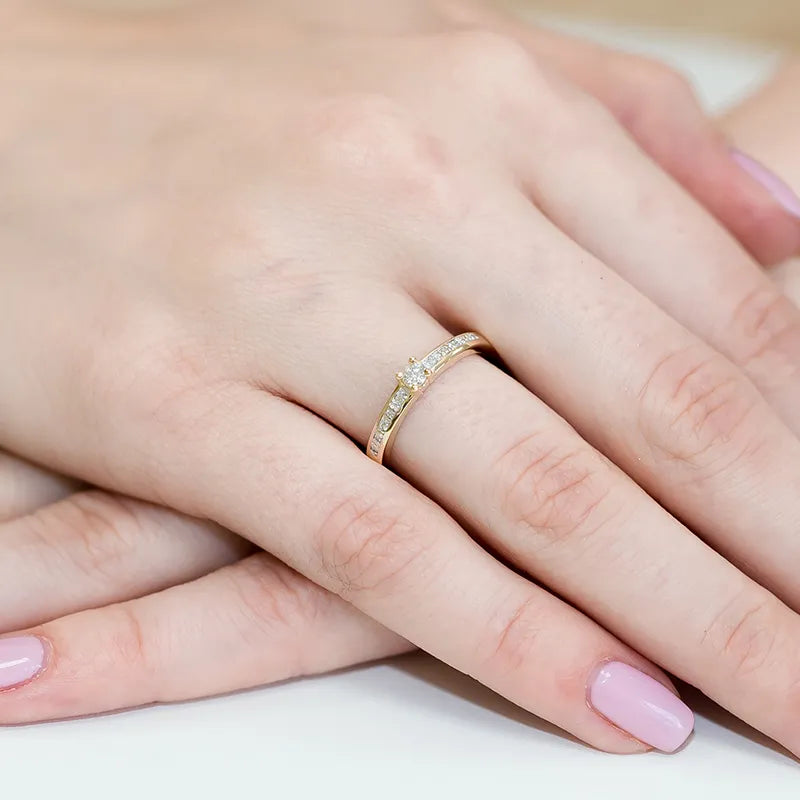 zlatý prsteň s diamantmi 0,08 ct a 0,05 ct w0288-diw-01