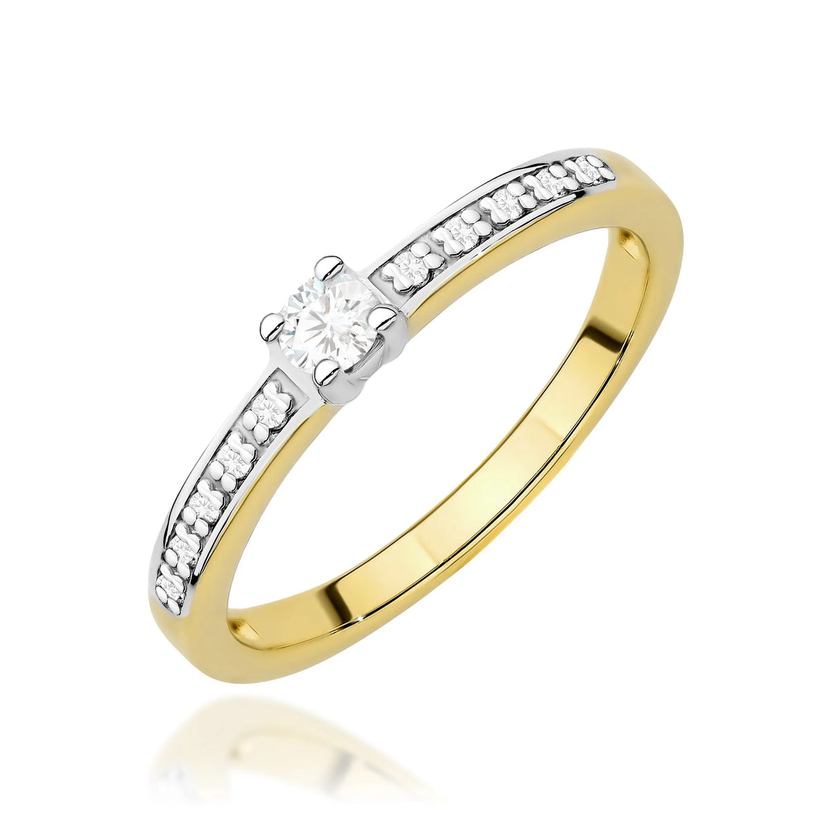 zlatý prsten s 0,08ct laboratorně pěstovanými a 0,05ct laboratorně pěstovanými diamanty w0288-ldw-01