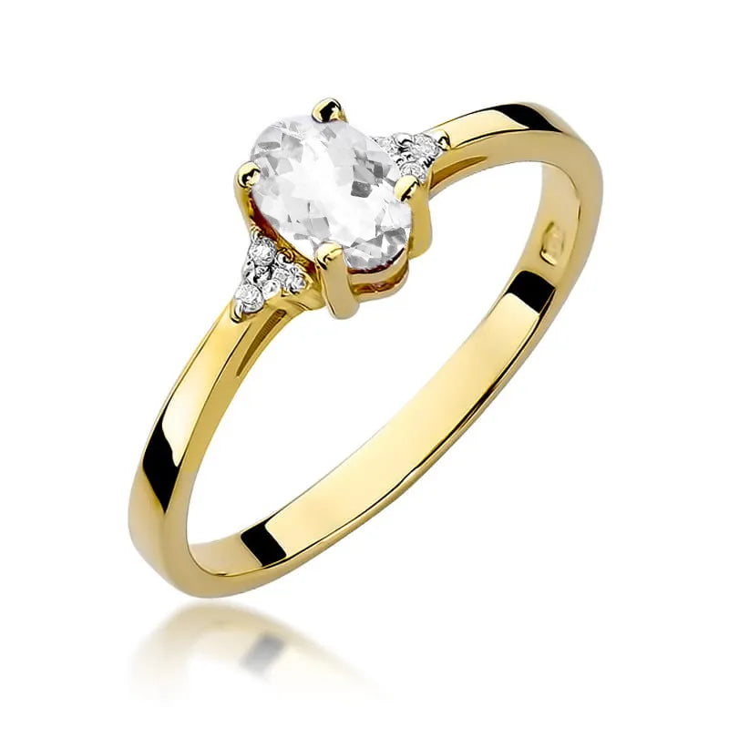 zlatý prsteň s 0,50 ct bielym zafírom a 0,052 ct diamantmi w0301-saw-01