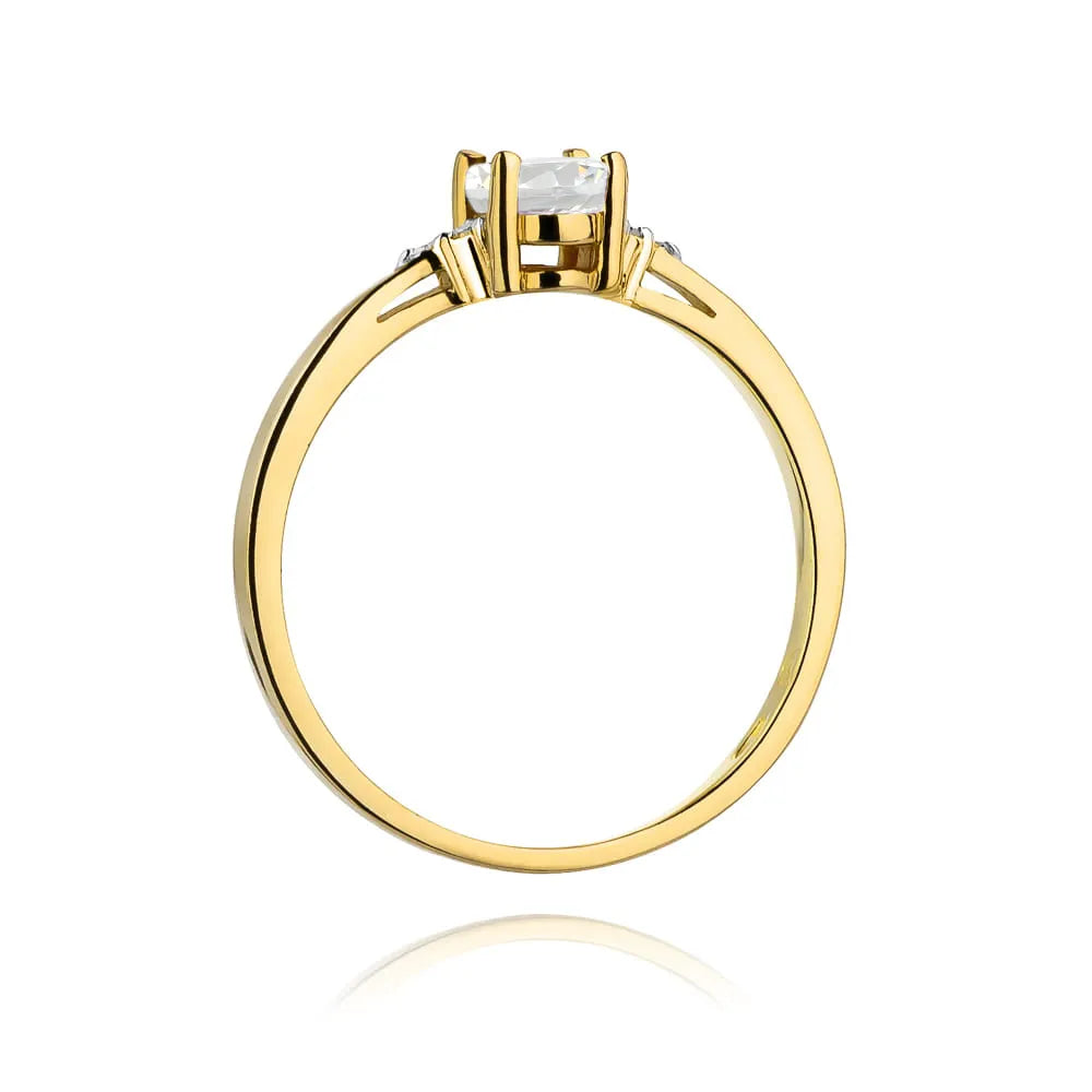 zlatý prsteň s 0,50 ct bielym zafírom a 0,052 ct diamantmi w0301-saw-01