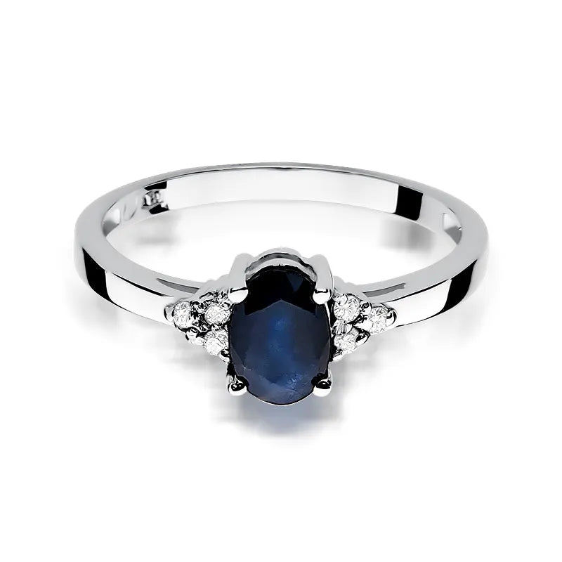 Goldring mit 0,90 ct Saphir und 0,052 ct Diamanten W0308-SAB-01