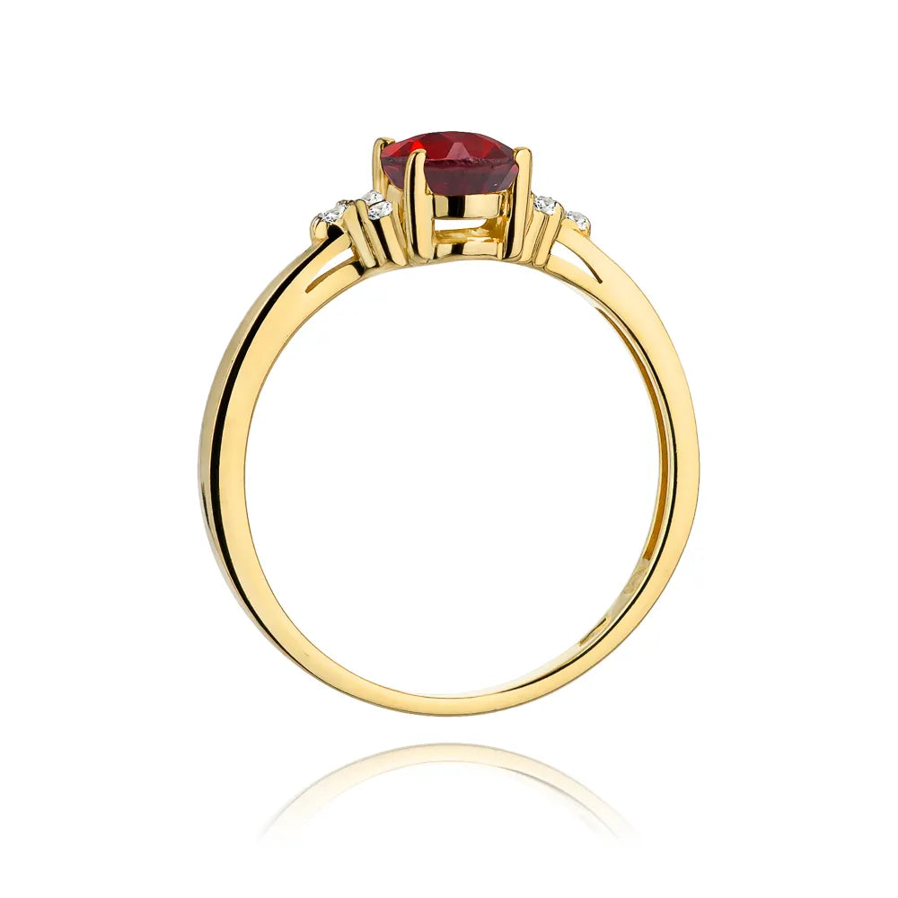zlatý prsteň s 1,00 ct rubínom a 0,052 ct diamantmi w0308-rur-01