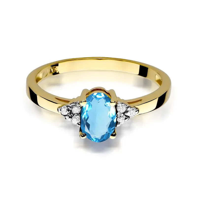 zlatý prsteň s topásom 0,90 ct a diamantmi 0,052 ct w0308-tob-01