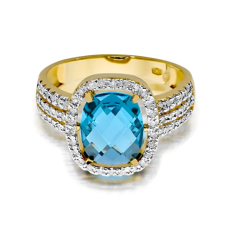 Goldring mit 3,00 ct Topas und 0,315 ct Diamanten W0313-TOB-01