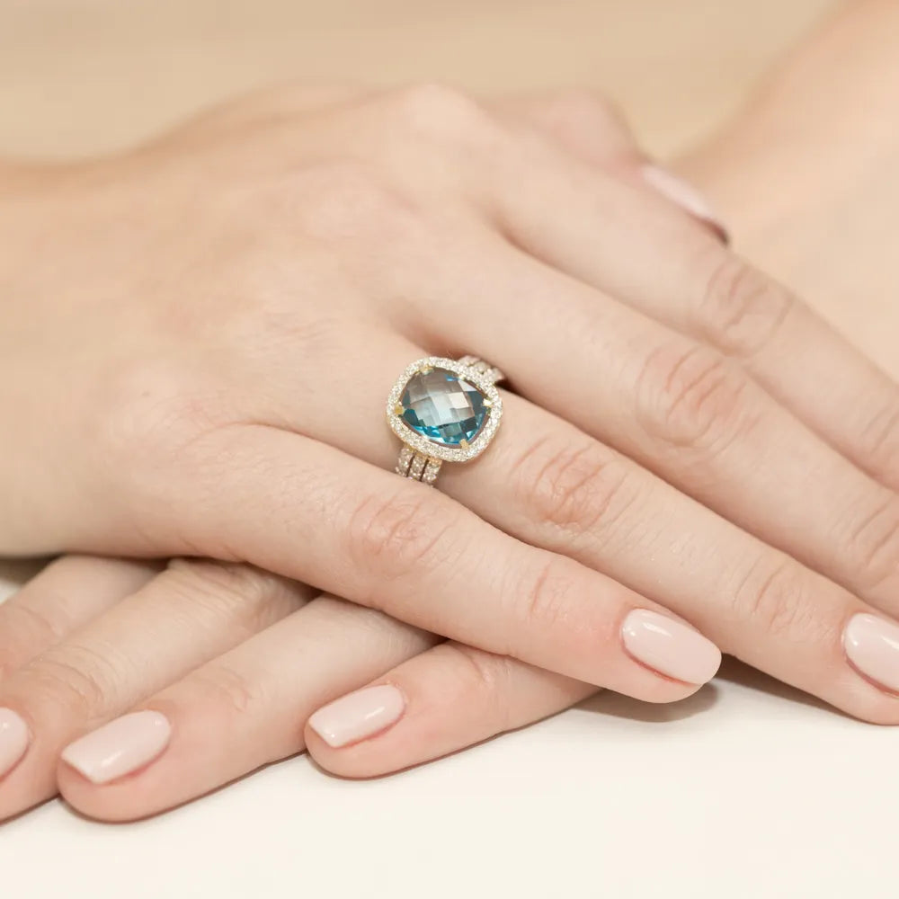 Goldring mit 3,00 ct Topas und 0,315 ct Diamanten W0313-TOB-01