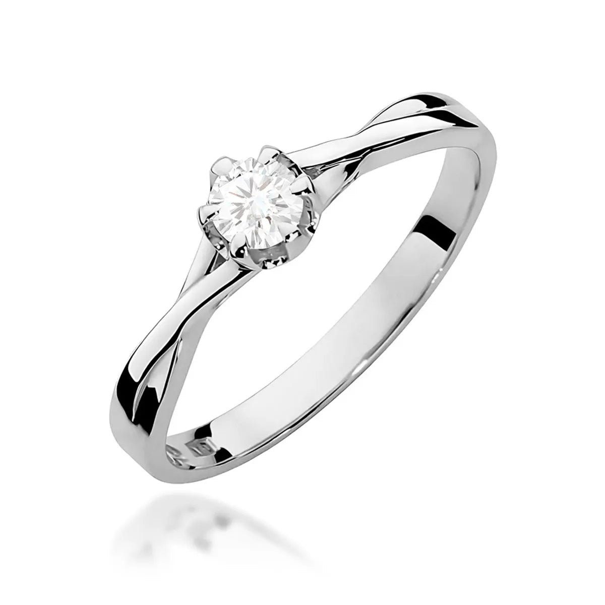 Zásnubní prsten s diamantem v 585 bílém zlatě