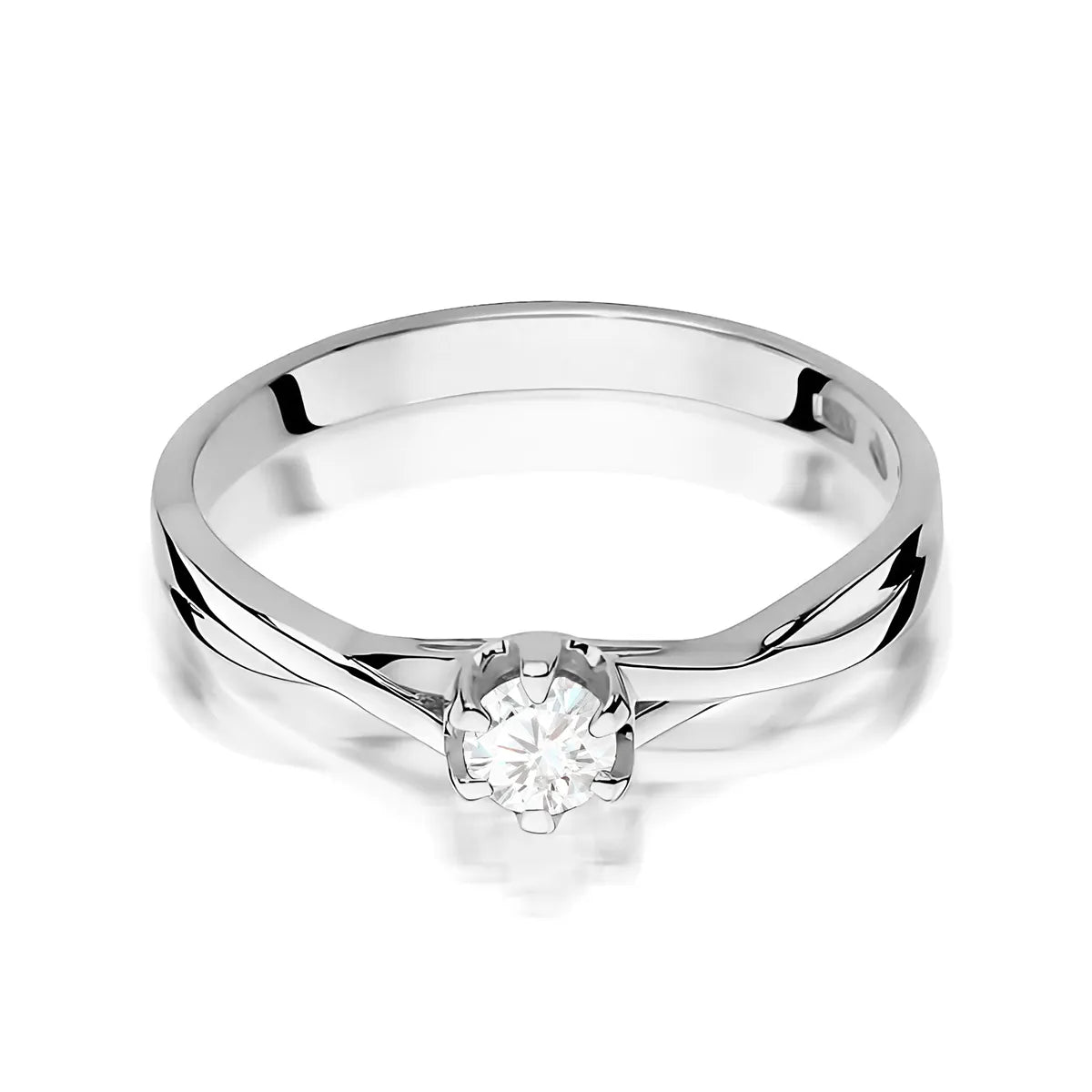 Zásnubní prsten s diamantem v 585 bílém zlatě