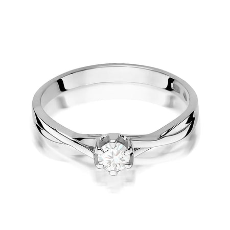 Zásnubní prsten s diamantem v 585 bílém zlatě