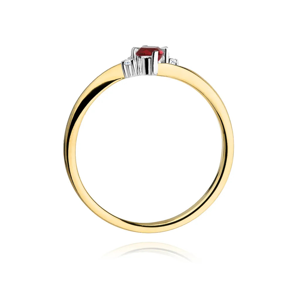 zlatý prsten s 0,30ct rubínem a 0,029ct diamanty w0346-rur-02